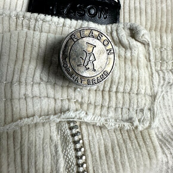 Reason Cargo Pants Mens 34 Beige Double Knee Straight Leg Corduroy Textured - Picture 4 of 16